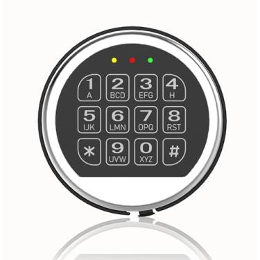 Imagem de Trava de substituição com solenoide de alta segurança com teclado digital cromado de alta segurança para casa cofre de arma à prova de fogo