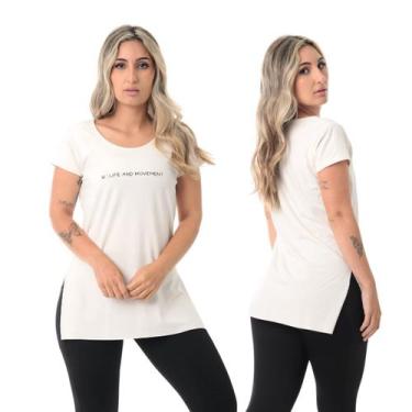 Imagem de Blusa Feminina Academia Fitness Life and Moviment Bege - Sallada Mista