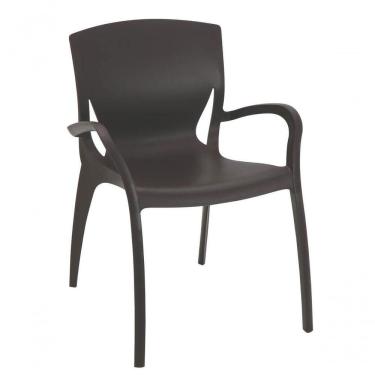 Imagem de Cadeira Tramontina Clarice Summa Com Braços Marrom