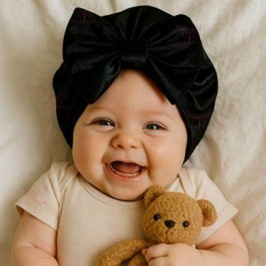 Imagem de Touca Gorro Turbante Com Laço Infantil Bebê Menina Recém Nascida a 06 
