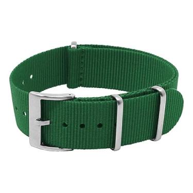 Imagem de StrapsCo Classic One-Piece Nylon Watch Band Strap - Forest Green - 20mm