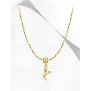 Imagem de 1 colar de letra A-Z banhado a prata para mulheres, joia fina, presente para mamãe, 46cm, Cobre, Sem Pedra Preciosa