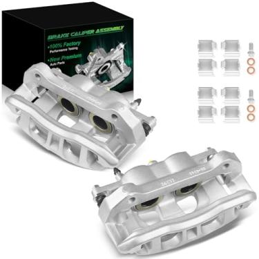 Imagem de SZKAIDAG Para:-Ford F150 Conjunto de pinça de freio a disco dianteiro esquerdo e direito com suporte adequado para: -Ford F150 2015-2016 3,5L, F150 2012-2013 3,7L, 2012-2016 5.0L V6 V8, 18-B5405 18