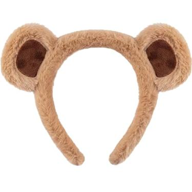 Imagem de pagreberya Tiara de orelhas de urso, orelhas de urso fofas, faixa de cabelo de pelúcia, cosplay, cosplay, festa, acessório para mulheres e meninas