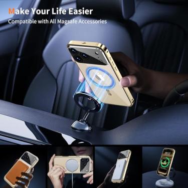 Imagem de KMAMBAG Capa magnética fina para iPhone 14 Pro de 6,1 polegadas [anel de proteção de câmera de metal avançado] [para MagSafe] [nunca amarela] parte traseira fosca translúcida em policarbonato rígido amigo da pele, capa de telefone - roxo fosco