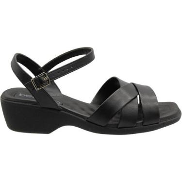 Imagem de Sandalia Salto Baixo Beira Rio Napa Turim Confortável Feminina, 37, Pr