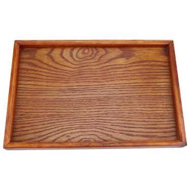 Imagem de Eacam Bandeja de chá de Madeira Lanches Prato de Armazenamento de Alimentos para Casa de Hotel, Leve, Fácil de Transportar, Estilo Elegante, Superfície Lisa, Conveniente para Limpar, (30 * 20cm)