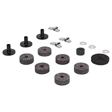 Imagem de Acessórios de substituição de pratos Hi Hat Clutch Felt Cymbal Sleeves 18PCS Conjunto completo de peças de kit de bateria, incluindo arruelas de porcas de asa para bateristas