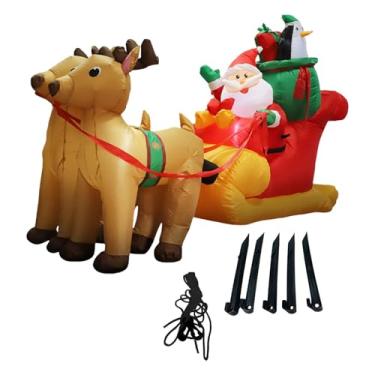 Imagem de Vaveren Papai Noel inflável de Natal para decoração de jardim, enfeite natalino externo para festas de inverno em casa e no jardim, 2.2 Milhões