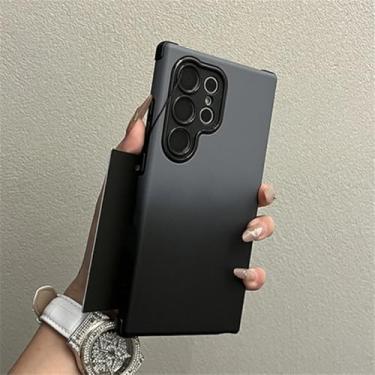 Imagem de MVVKKY Capa de celular luxuosa, degradê, fosca, à prova de choque, com airbag, para Samsung S25Ultra (para Samsung S25Ultra/cinza e preto)