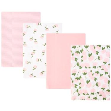 Imagem de Hudson Baby Panos de flanela de algodão unissex para bebês, tamanho único, Peônia rosa, tamanho nico