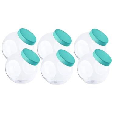 Imagem de Kit 6 Pote Baleiro 2,4L Grande Redondo BPA Free Pote De Doces Biscoitos Multiuso (Azul)