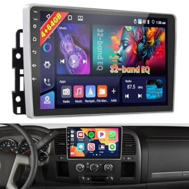 Imagem de Inefala [4G + 64G] Rádio automotivo para Chevrolet Chevy Silverado 2007-2012 com Carplay sem fio Android Auto, tela sensível ao toque HD de 10 polegadas com WiFi GPS Bluetooth5.0 FM/RDS 32EQ SWC