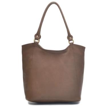 Imagem de Bolsa Feminina em Couro Alça de Ombro Espaçosa Com Zíper de Qualidade 