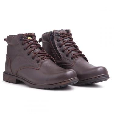 Imagem de Bota Coturno Em Couro Pires Shoes Sola Borracha Macia Com Cadarço, 41,