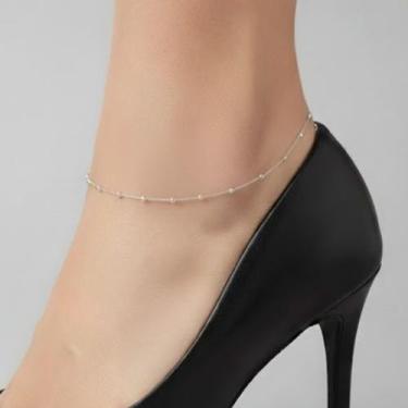 Imagem de Tornozeleira Bolas Lisa Banhado a Prata - Almadine Joias