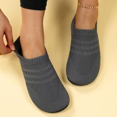 Imagem de Pantufa feminina fechada nas costas com espuma viscoelástica, sola interna e externa, Lcs1344 Cinza escuro, 9.5 Women/8 Men