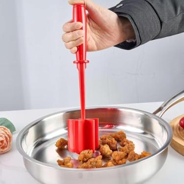 Imagem de Moedor de carne e picador - 1 peça ferramenta de triturador de batata preta de 28 cm, vermelho