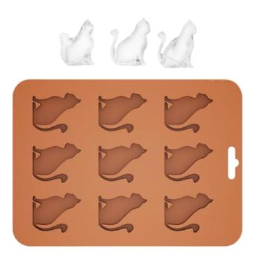 Imagem de Forma de cubo de gelo em forma de gato, bandeja de silicone para bebidas, cerveja, suco, uísque