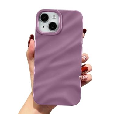 Imagem de QLTYPRI Capa compatível com iPhone 15 Plus, linda estampa ondulada de água ondulada para meninas e mulheres, capa protetora para celular de TPU (poliuretano termoplástico) macio e acetinado fino