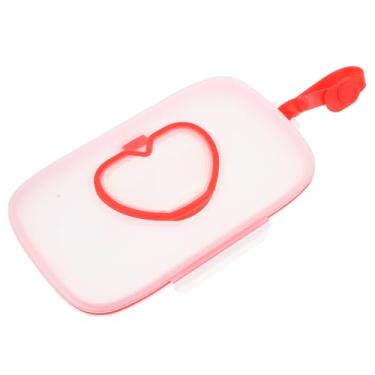 Imagem de Awleynz Suporte para lenços umedecidos, estojo de viagem para lenços umedecidos, estojo portátil recarregável, suporte de transporte de lenços para casa, viagens ao ar livre (vermelho)