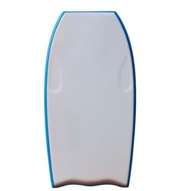Imagem de Prancha de Surf, Prancha Bodyboard Semi e Fundo Rigido, 100cmx Largura 53cm X Espessura 6,7 Cm(Branca com borda azul,Sem leash)