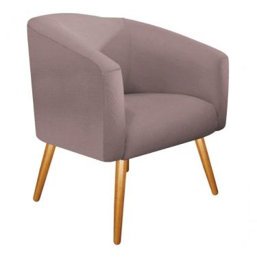 Imagem de Poltrona Luiza Pés Palito Mel Linho Bege - Amarena Móveis Rosê Desenho Do Tecido Linho