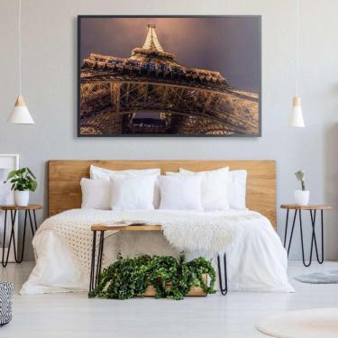 Imagem de Quadro Torre Eiffel Iluminada 60x40 Cm Adesivo Fotográfico