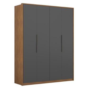 Imagem de Guarda Roupa Casal 4 Portas 3 Gavetas Attore D02 Amendola-grafito - Mpozenato