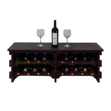 Imagem de Adega Vinho Madeira 16 Garrafas Tipo Mesa Imbuia C08