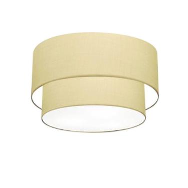 Imagem de Plafon De Sobrepor Cilíndrico Sp-3045 Cúpula Cor Algodão Crú