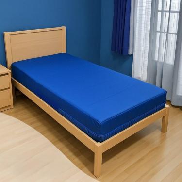 Imagem de Capa Impermeável Para Colchão Casal Feita Em Napa Hospitalar - 138x188x30cm Azul