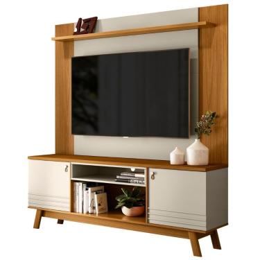 Imagem de Painel Tv 55 Pol Lana E Rack 180cm Color Nature/off Flex L06 - Mpozenato