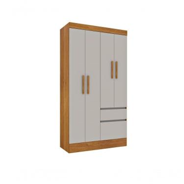 Imagem de Guarda Roupa Oregon 4 Portas 2 Gavetas Tcil Cinamomo/Off White