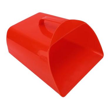 Imagem de Fafeicy Colher de Alimentação Grande, pá de Balde de Plástico Fechada Com Alça Lateral Resistente para Areia, Gelo, Cereais, Gado, Alimentos Secos, Cozinha, Uso Marinho, Vermelho