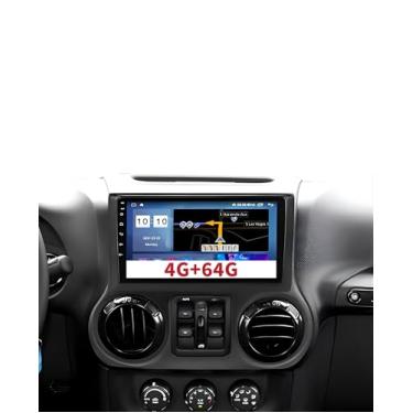 Imagem de Rádio estéreo automotivo de 8 núcleos 4G-64G CAM para Jeep Wrangler JK Compass Grand Cherokee Dodge Ram 1500, tela sensível ao toque IPS de 10 polegadas, compatível com CarPlay, Android, Auto, GPS