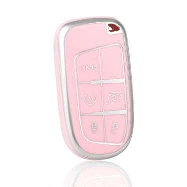 Imagem de Capa para chave de controle remoto de carro para Jeep Grand Cherokee Renegade Chrysler 300 Dodge RAM Challenger Journey Acessórios de carro