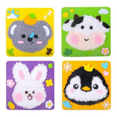 Imagem de PupuMiao Kit de costura para crianças, kit de costura de bordado faça você mesmo, projetos de costura de animais fofos, artesanato fácil com instruções em inglês, perfeito para iniciantes, meninas e