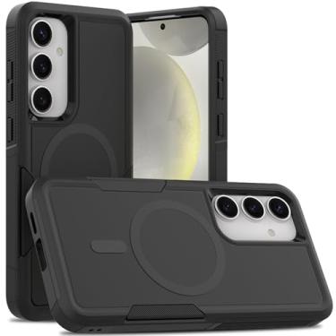 Imagem de Dionsibei Capa projetada para Samsung Galaxy S25 Plus Galaxy S24 Plus 2 em 1 capa protetora resistente à prova de choque de grau militar para Galaxy S25+ Plus (preto)