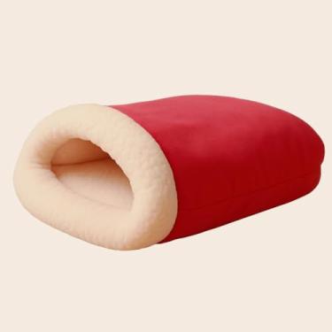 Imagem de Cama Pet，Cama para Gato Dormir，Saco de Dormir Ultramacio，Gorro Aconchegante Com Forro de PelúCia，Adequado para O Descanso do Seu Animal de EstimaçãO(PINK)