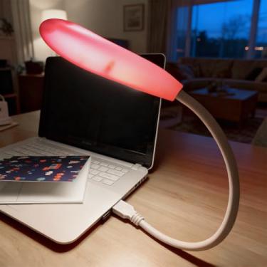 Imagem de Luz de teclado flexível, mini luz USB portátil para laptop, lâmpada USB para carregador portátil, notebook, leitura (rosa)