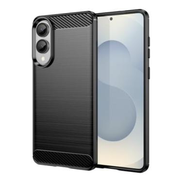 Imagem de Sidande Capa para Galaxy S25Edge/Galaxy S25 Slim SM-S937U1, capa de telefone ultrafina com absorção de choque de fibra de carbono TPU capa protetora de borracha para Samsung Galaxy S25 Edge preta