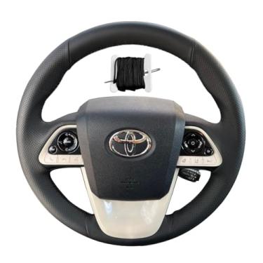 Imagem de Acessório de proteção interior de couro genuíno preto costurado à mão para capa de volante de carro, para prs1721