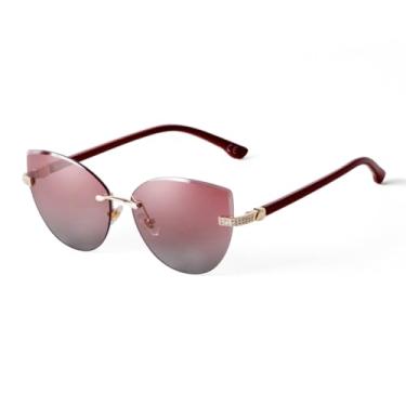 Imagem de HCHES Óculos de Sol Vintage Sem Aro Femininos com Lentes Degradê e Tamanho Grande Masculino (5)