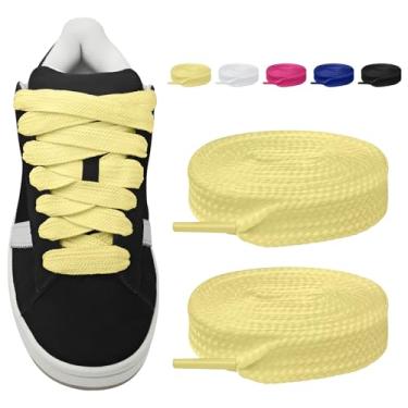 Imagem de LUMIMITUAN Cadarços gordos para Adidas Campus 00s, 16 mm, grossos, planos e largos, atacadores de substituição para tênis, Bege, 160cm/63inch