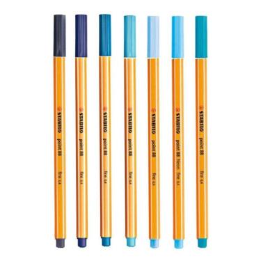 Imagem de Caneta Fineliner 0.4mm Point 88 7 Tons de Azul - Stabilo