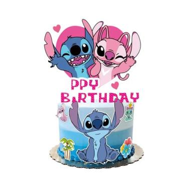 Imagem de Topo De Bolo De Aniversário Stitch Tema Disney Suprimentos Para Festa 