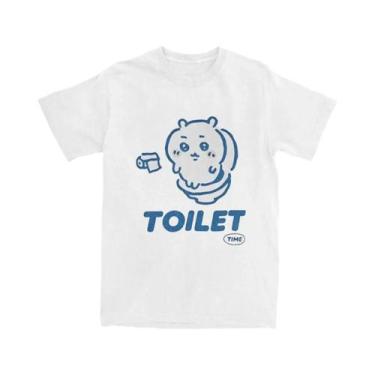 Imagem de Camiseta Unissex De Verão Com Manga Curta Chiikawa Toilet Time Camiset