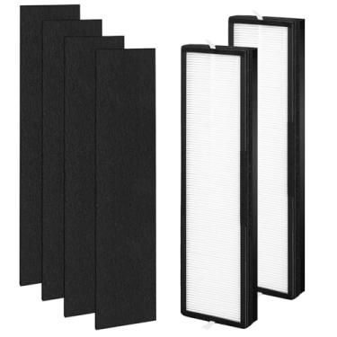 Imagem de Filtro de substituição HFD320 para purificador Honeywell Air Genius 3 4 5 6 e modelos HFD300, HFD310, HFD314, pacote com 2 True HEPA e 4 pacotes de algodão carbono de substituição