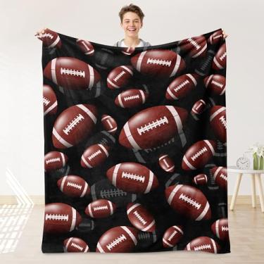 Imagem de Cobertor de futebol americano para meninos adolescentes, presentes de futebol americano para meninos, cobertor macio para decoração de quarto 127 x 152 cm